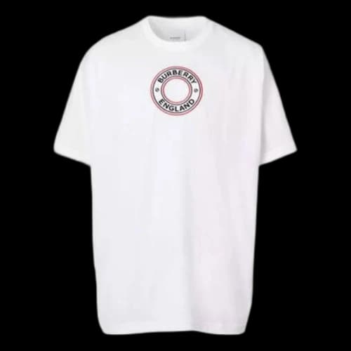 Burberry Logo Pattern Intarsia Loose Short Sleeve White