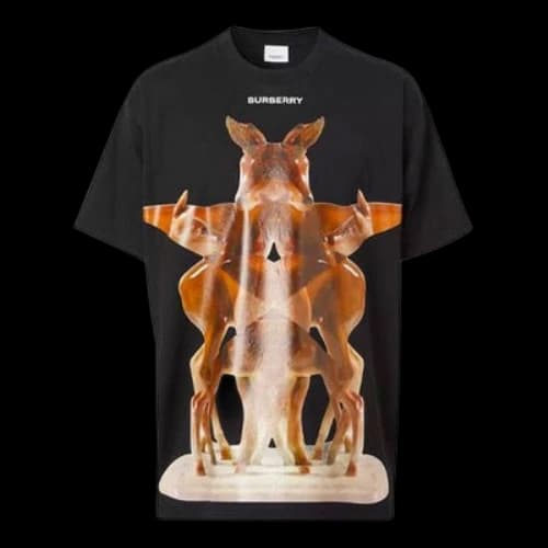 Burberry Printing Cotton Loose Short Sleeve Black