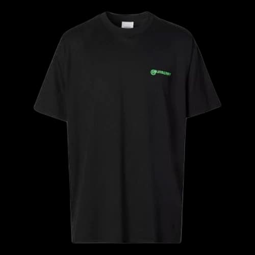 Burberry Printing Cotton Loose Short Sleeve Black