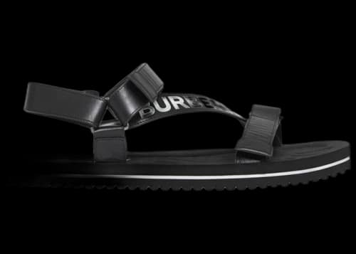 Burberry Logo-Strap Sandal Black Leather