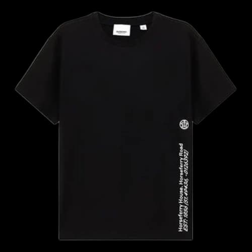 Burberry Address Alphabet Printed Cotton Loose Short Sleeve For Black