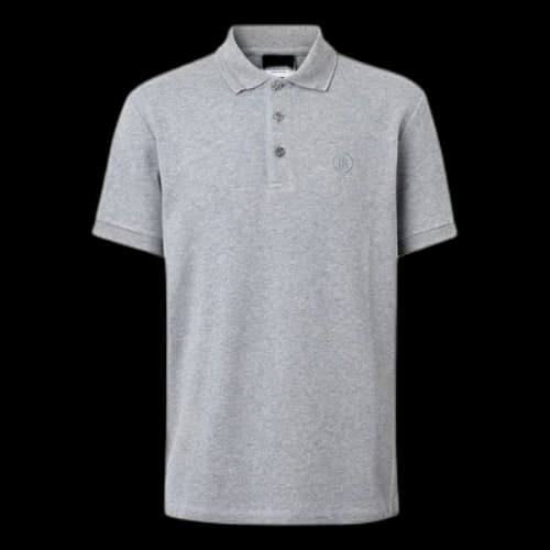 Burberry SS21 Button Mesh Short Sleeve Polo Shirt Gray