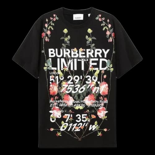 Burberry Printing Round Neck Pullover Short Sleeve Black