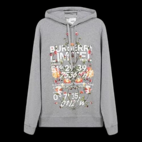 Burberry SS21 Pullover hooded Printing light grey