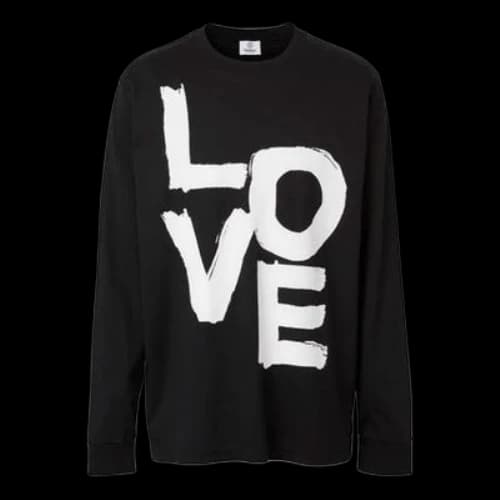 Burberry Alphabet Printing Pattern Long Sleeves Black