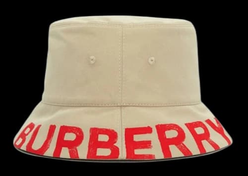 Burberry Logo-Print Reversible Bucket Hat Honey/Red