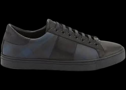 Burberry Ritson Check Leather Sneakers Black Navy