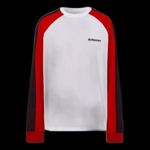 Burberry SS21 Logo Embroidered Cotton Long Sleeves White
