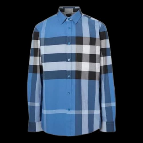 Burberry SS21 SOMERTON Maxse Long Sleeve Shirt Male Blue
