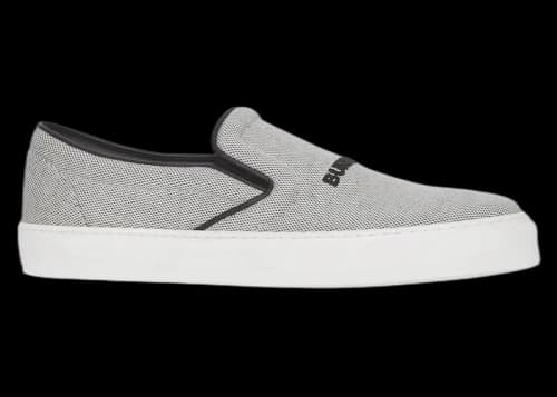 Burberry Canvas And Leather Slip-On Sneaker Black White