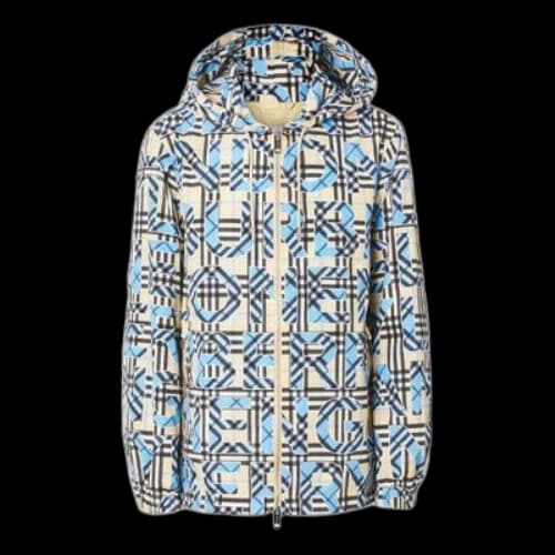 Burberry SS21 Logo Vintage Plaid Hooded Zipper Jacket