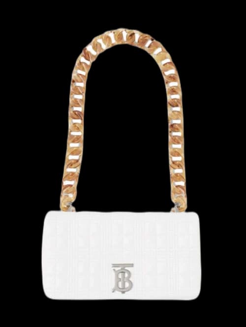 Burberry Small Lola Quilted Leather Shoulder Bag White
