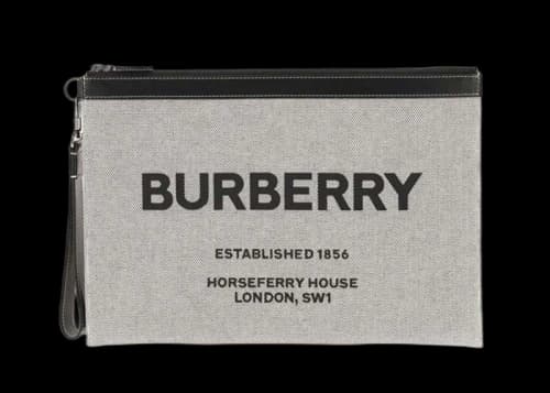 Burberry Horseferry Print Large Pouch Black/Grey