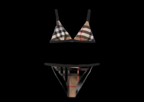Burberry Check Triangle Bikini Archive Beige
