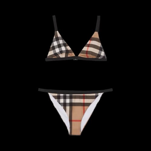 Burberry Vintage Check Triangle Bikini 'Archive Beige'