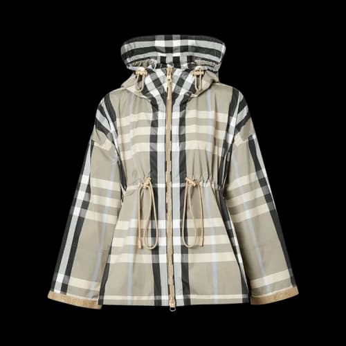 Burberry Bacton Check Hooded Jacket 'Dusty Sand'