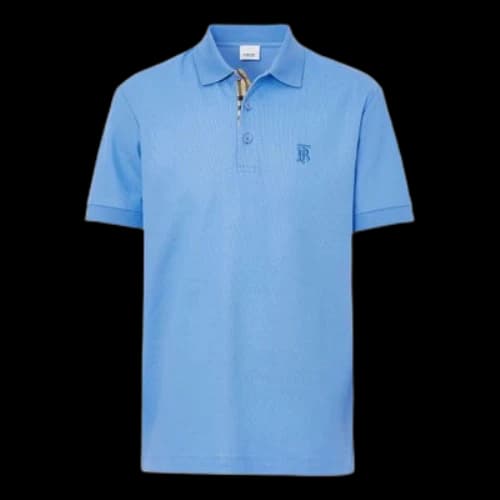 Burberry TB Embroidered Short Sleeve Polo Shirt Sky Blue