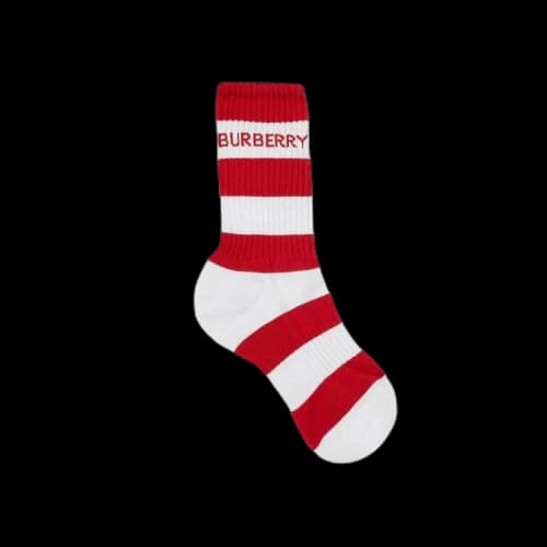 Burberry Striped Logo Socks 'Red/White'