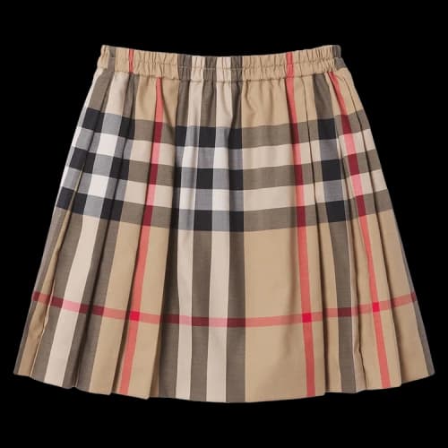 Burberry Kids Vintage Check Pleated Skirt 'Archive Beige'