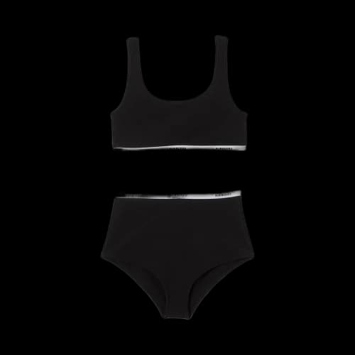 Burberry Logo Tape Bio-Based Stretch Nylon Bikini 'Black'