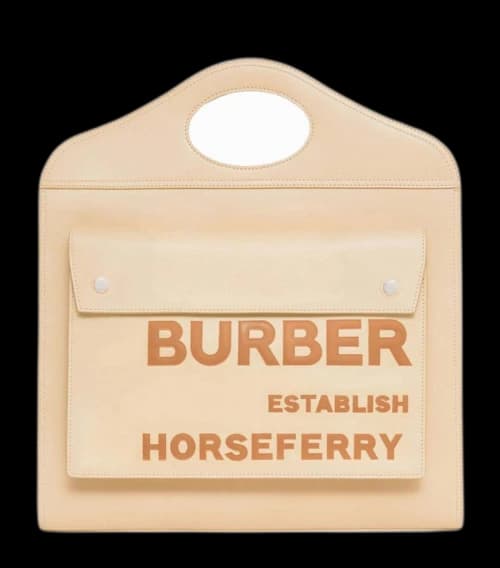 Burberry Medium Leather Horseferry Pocket Bag Neutral