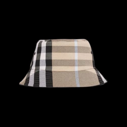 Burberry Check Cotton Jacquard Bucket Hat 'Dusty Sand'