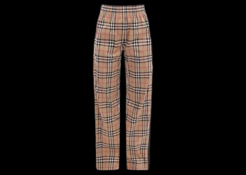 Burberry Women's Vintage Chech Motif Cotton Pants Beige