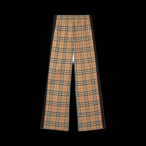 Burberry Side Stripe Vintage Check Stretch Trousers 'Archive Beige'