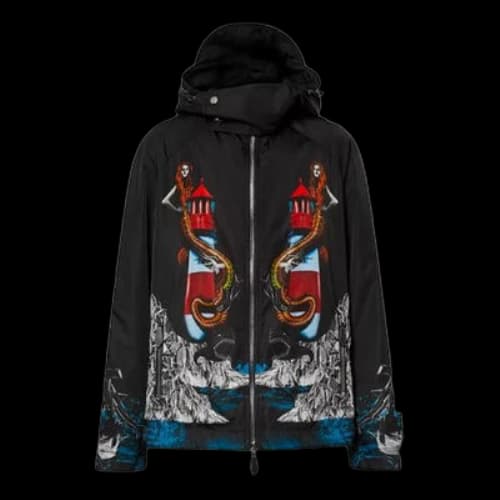 Burberry SS21 Printing Loose Hooded Jacket Black