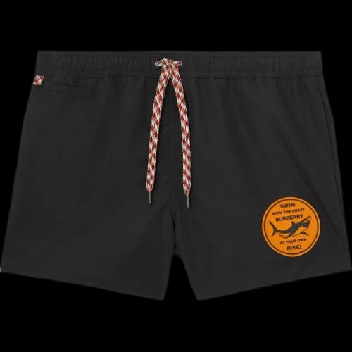 Burberry Shark Graphic Drawcord Swim Shorts 'Black'