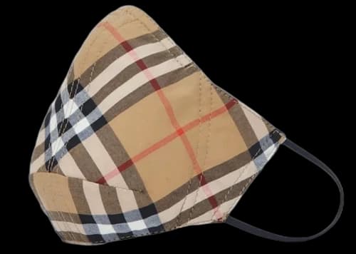 Burberry Vintage Check Cotton Face Mask Antique Yellow
