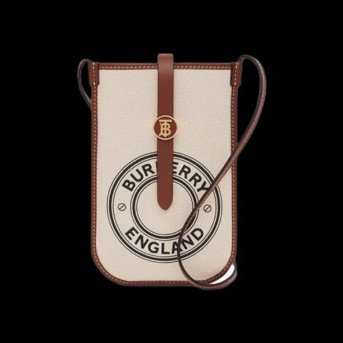 Burberry Logo Graphic Canvas Anne Phone Case With Strap 'White/Tan'