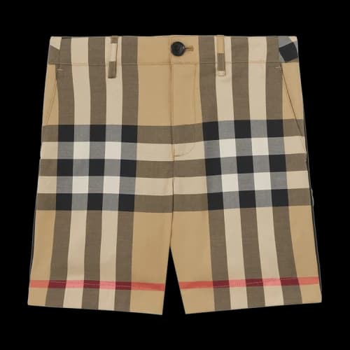 Burberry Kids Checked Stretch Shorts 'Archive Beige'