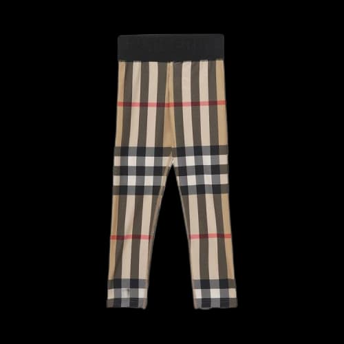 Burberry Kids Check Stretch Jersey Leggings 'Archive Beige'