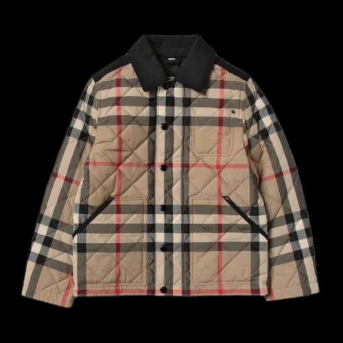 Burberry Vintage Check Diamond Quilted Jacket 'Beige Print'