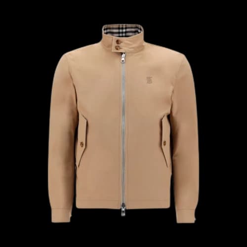 Burberry Reversible Check Wool Cotton Harrington Jacket Beige