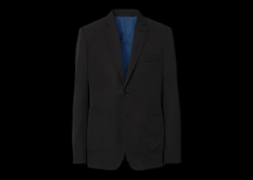 Burberry Slim-Fit Wool Blend Blazer Black Blue