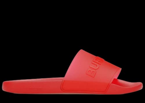 Burberry Embossed Logo Slides Bright Red