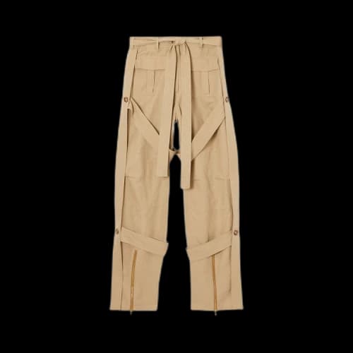 Burberry Detachable Strap Detail Cotton Ramie Cargo Trousers 'Tan'