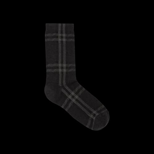 Burberry Check Intarsia Technical Socks 'Dark Charcoal'