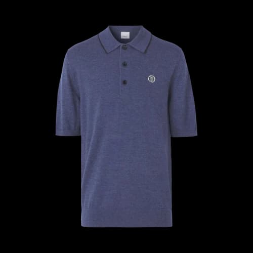 Burberry Cashmere Blend Polo Shirt 'Blue'