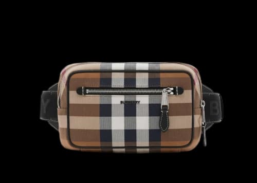 Burberry Check Cotton Canvas and Leather Bum Bag Birch Brown
