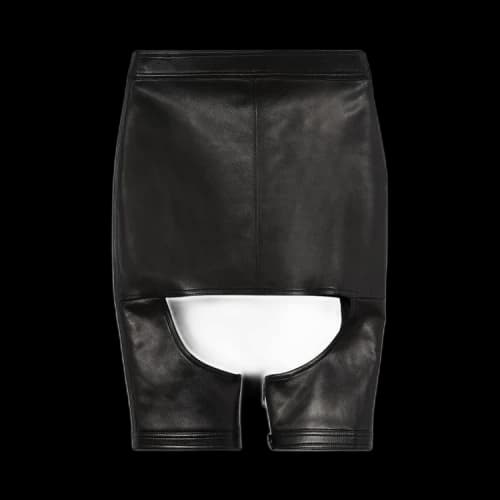 Burberry Cut-Out Detail Stretch Lambskin Skirt 'Black'