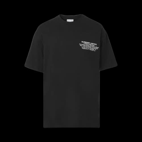 Burberry Location Print Cotton Oversized T-Shirt 'Black'