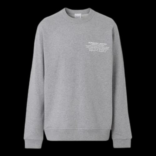 Burberry SS21 Alphabet Printing Cotton Sports Gray