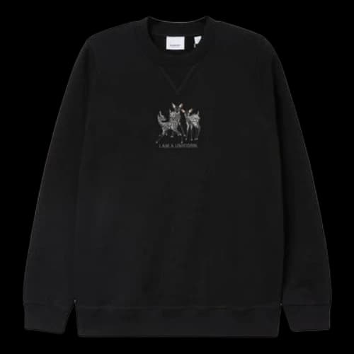 Burberry SS21 Pattern Embroidered Cotton Loose Sports Hoodie Black (Women's)