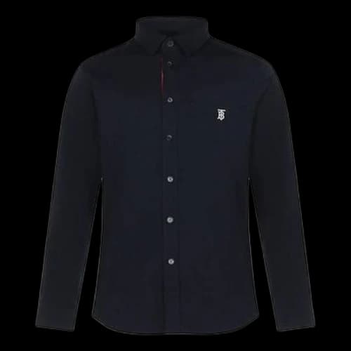 Burberry SS21 Logo Cotton Long Sleeve Shirt Men's Blue