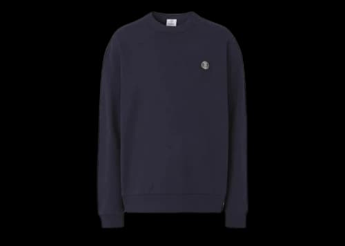 Burberry Monogram Motif Applique Cotton Sweatshirt Navy