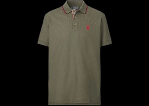 Burberry Monogram-Motif Piqué Cotton Polo Shirt Green