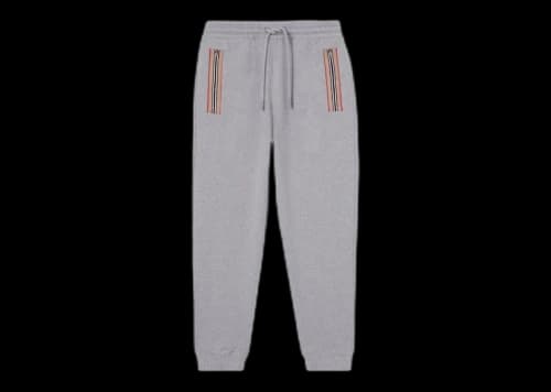 Burberry Icon Stripe Detail Cotton Jogging Pants Grey